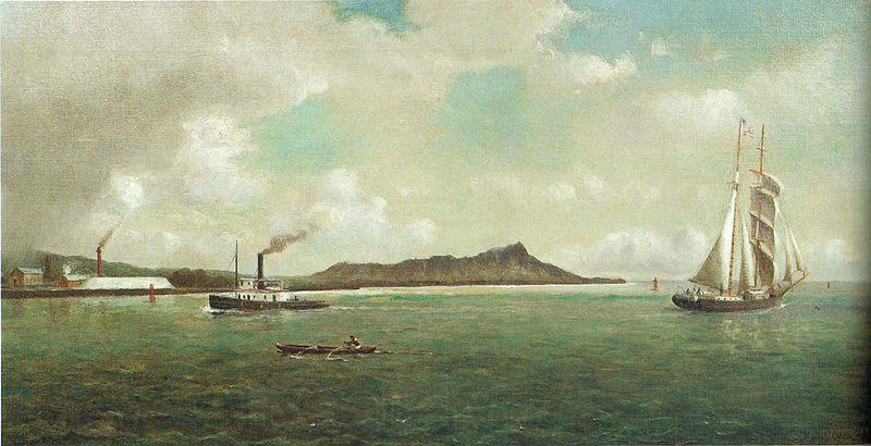 William Alexander Coulter Entrance to Honolulu Harbor, Norge oil painting art